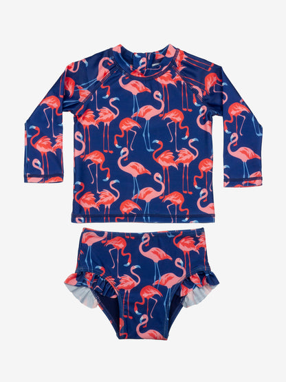 Baby Girls Rash Guard Two-Piece Swimsuit