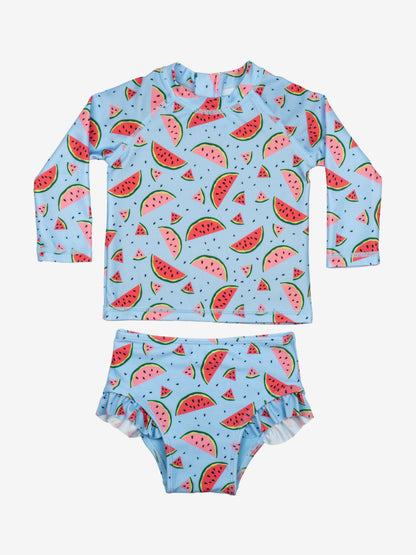Baby Girls Rash Guard Two-Piece Swimsuit