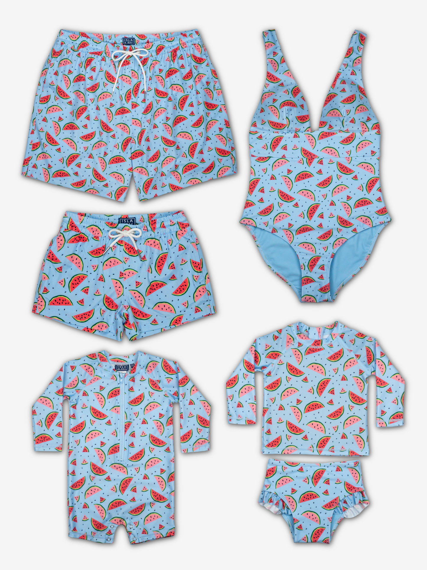 Family Matching Swimwear in Watermelon Print