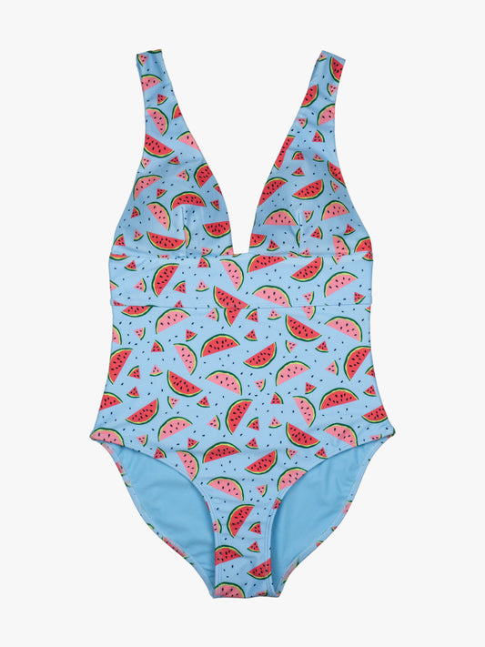 Women's Plunge One-Piece Swimsuit in Watermelon