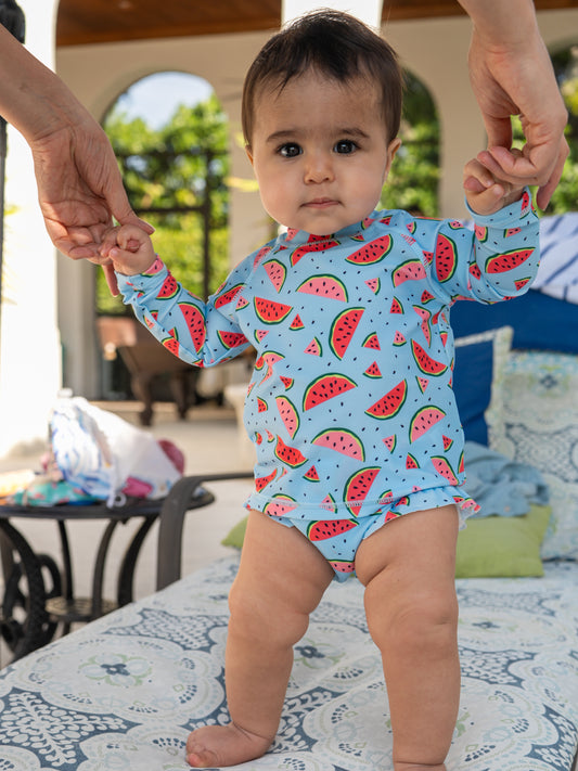 Baby Girls Rash Guard Two-Piece Swimsuit