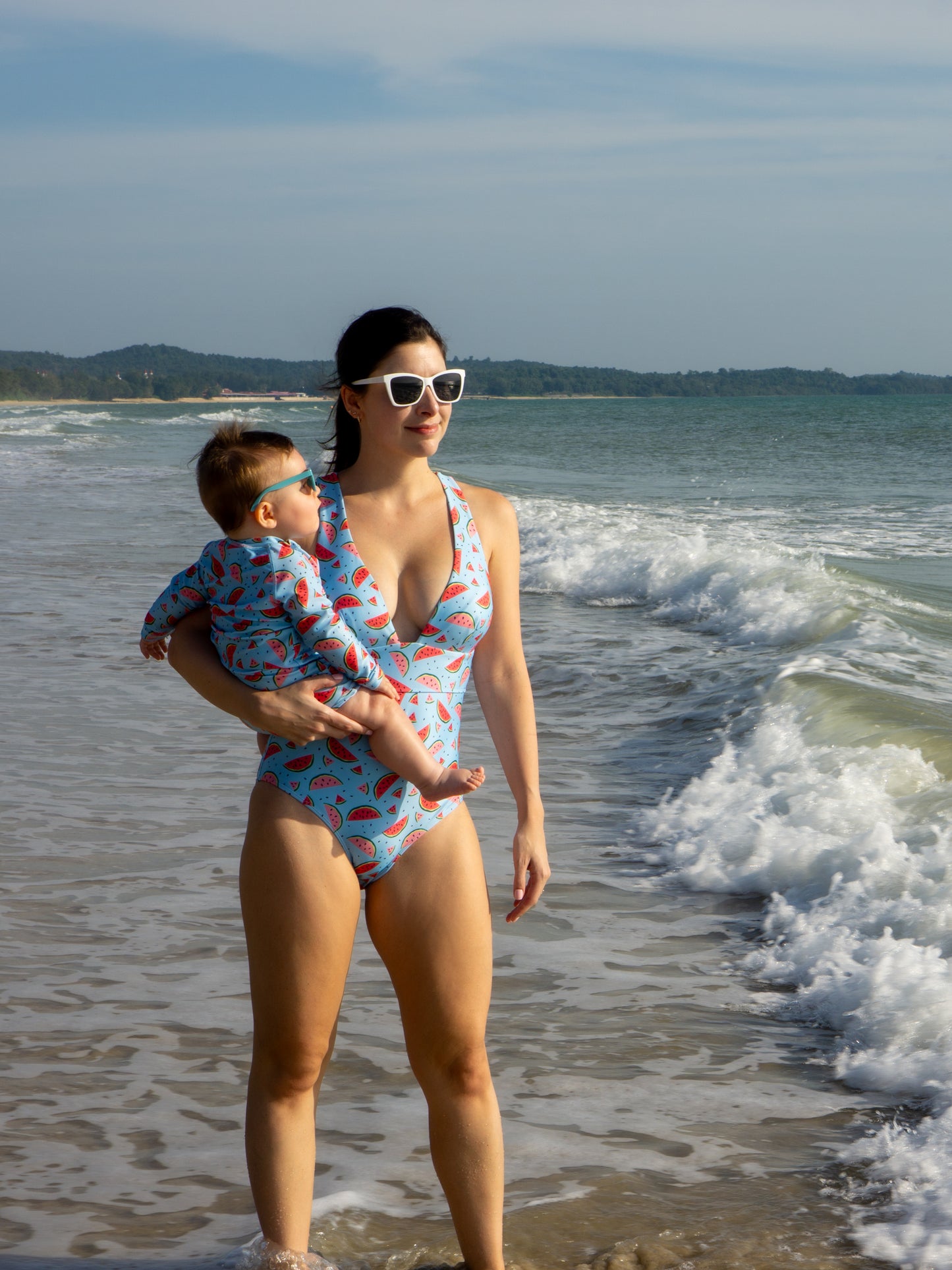 Women's Plunge One-Piece Swimsuit in Watermelon